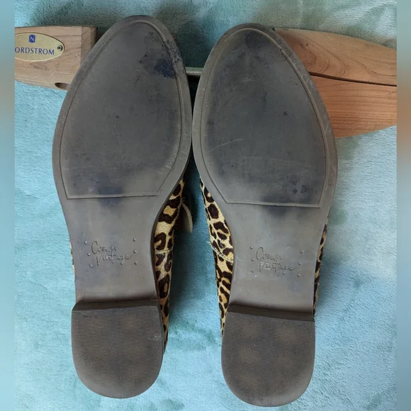 Crown Vintage Carla 2 Calf Hair Leopard Print Loafers Women's 7 - Picture 5 of 6